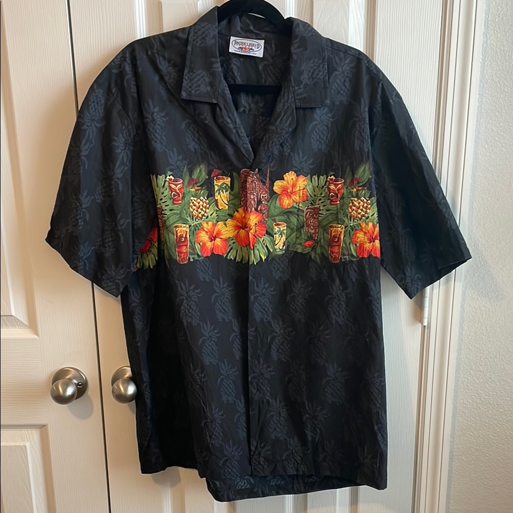 Tropical Black Floral Men's Shirt